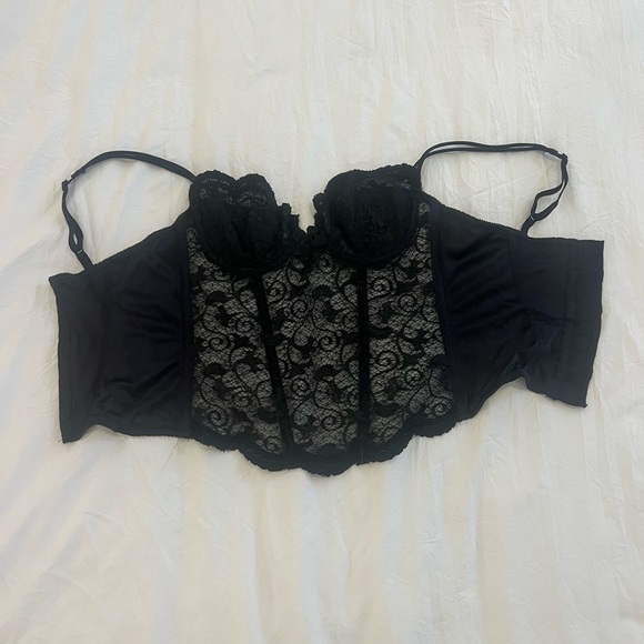 Vintage black lace gold label Victoria secret bustier corset - Picture 3 of 6